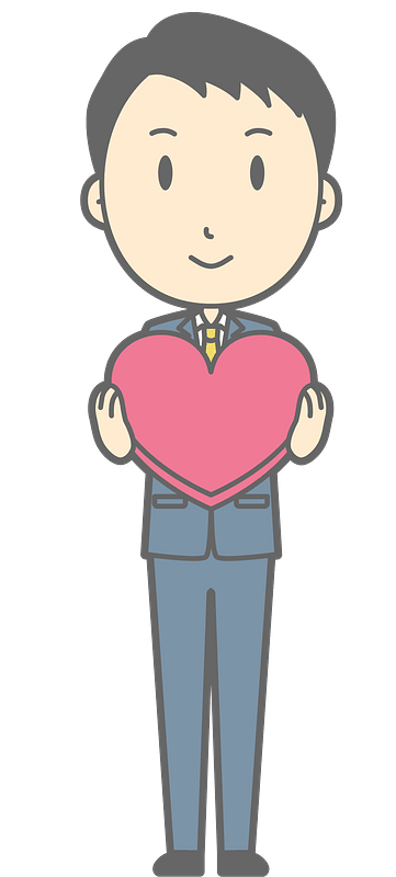 (Noah) Businessman Is Holding a Red Heart