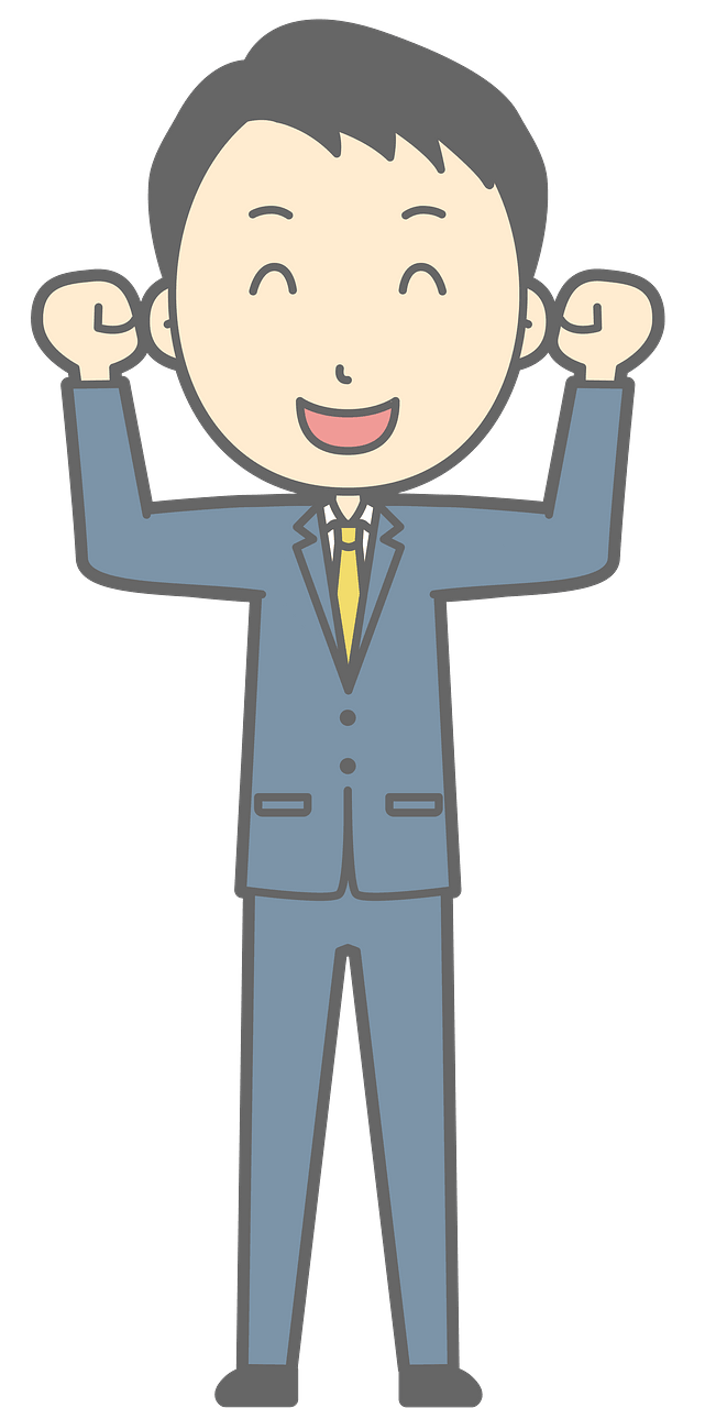 (Noah) Businessman is Expressing Joy