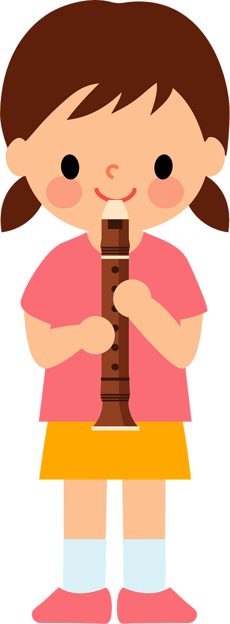 Girl is Playing Recorder