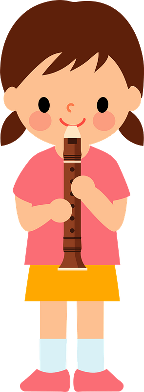 Girl is Playing Recorder - Free vector clipart images on creazilla.com