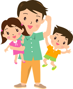 Father with Son and Daughter