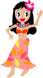 Hula Dance Girl - Free vector clipart images on creazilla.com