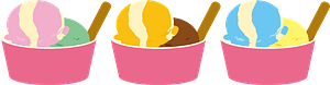 Three Ice Cream Sundaes