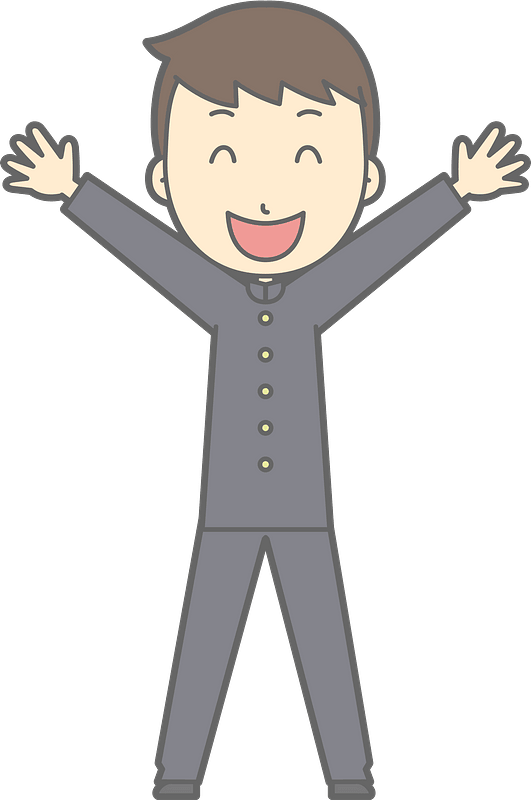 Male Student is happy