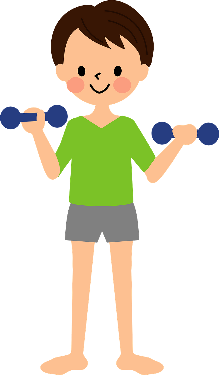Man is Training with Dumbbells