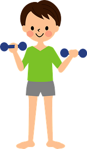 Man is Training with Dumbbells