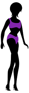 Woman in Bikini Silhouette Purple