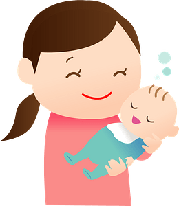 Mother is Holding a Sleeping Baby