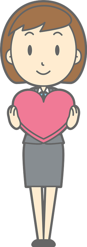 (Ingrid) Office Lady is Holding a Pink Heart
