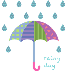 Rain on a Colorful Umbrella