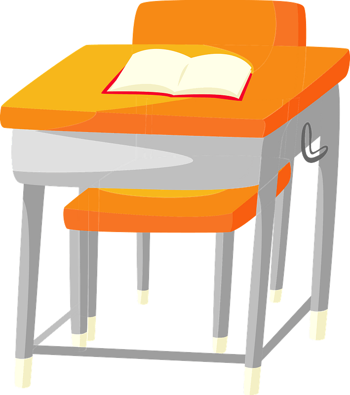 School Desk and Chair - Free vector clipart images on creazilla.com