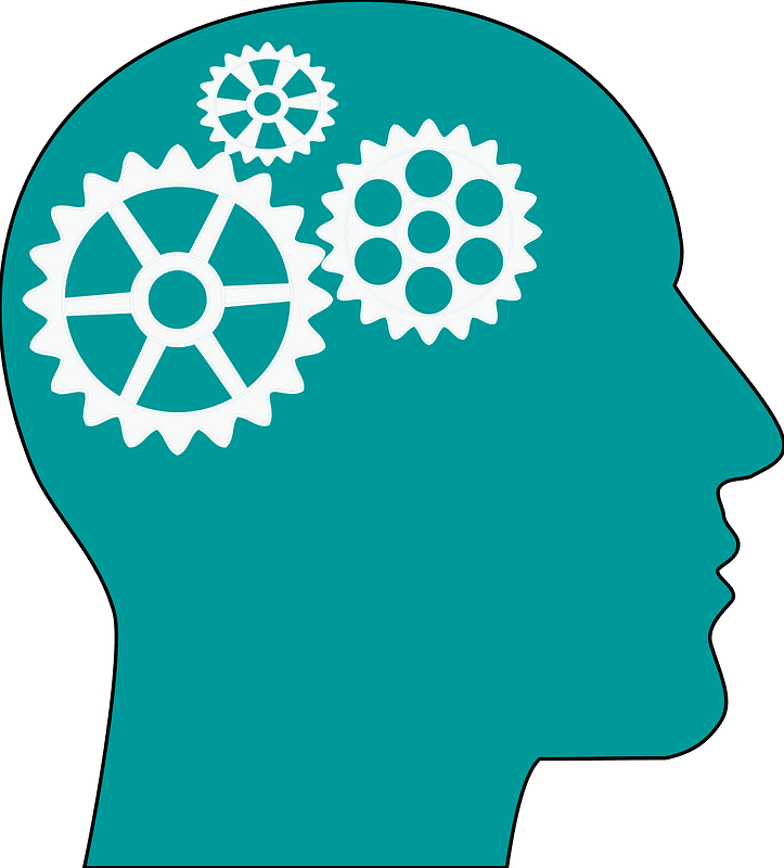 Man Head Silhouette Gears