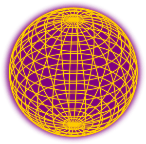 Red Wired Globe Outline