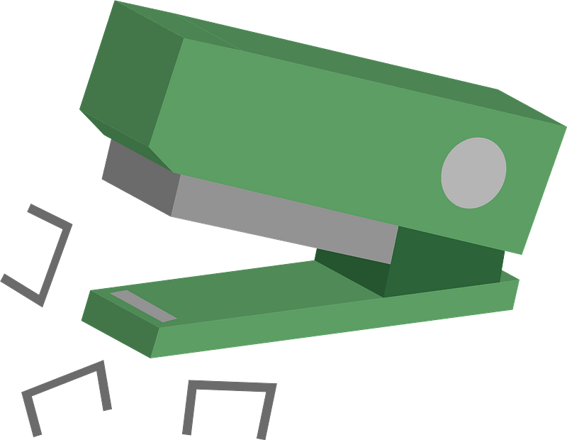 Green Stapler and Staples