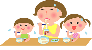 Somen Eating Family