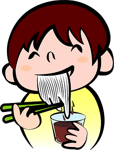 Child Boy Eat Somen