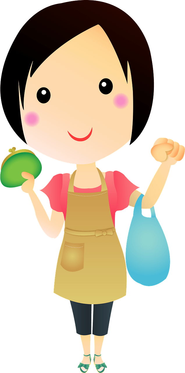 Woman is Holding a Wallet and a Shopping Bag