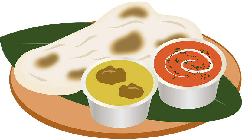 India Curry Naan Food