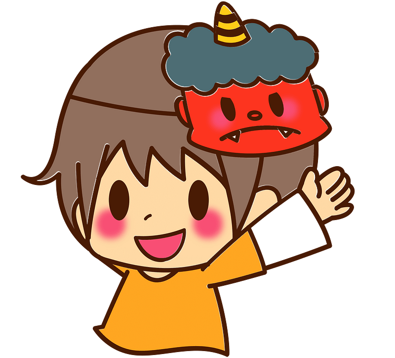 Child Boy Oni Mask