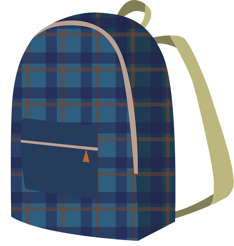 Blue Plaid Backpack