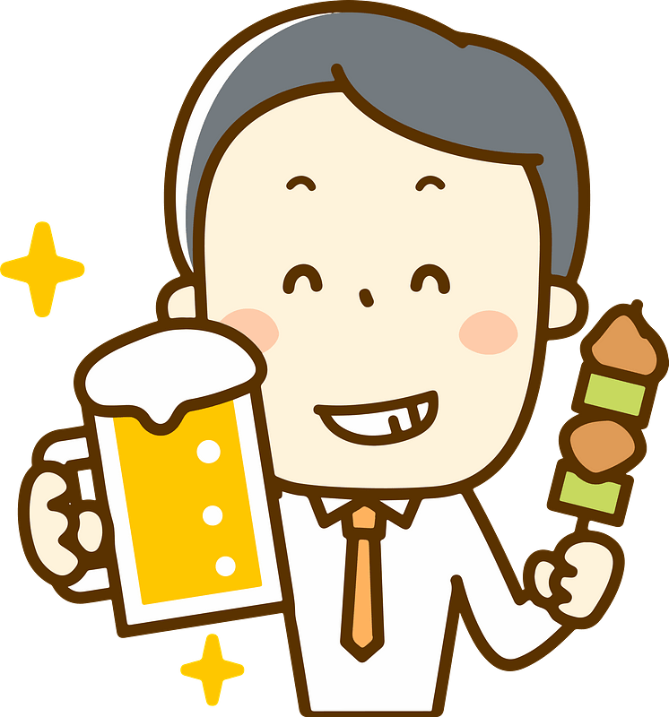 (James) Businessman is Drinking Beer and Eating a Kebab