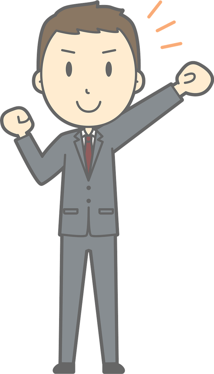 (Nathan) Businessman is Pumping a Fist