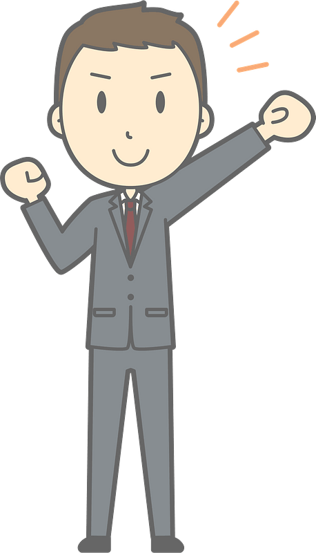 (Nathan) Businessman is Pumping a Fist