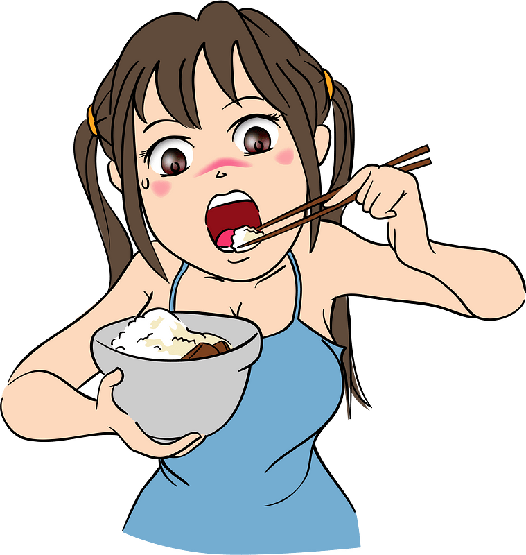 Woman Eating Rice