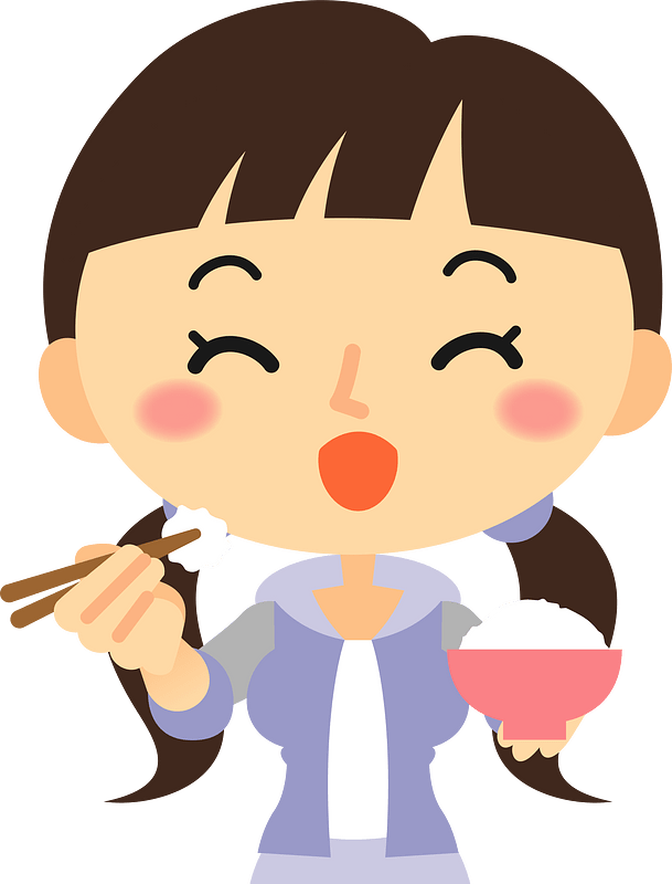 Woman Eating Rice