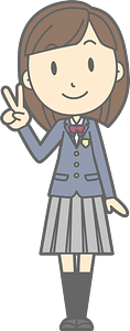 Female Student V Sign