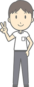 Male Student V Sign