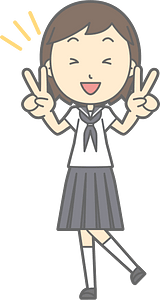 Female Student V Sign