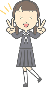 Female Student V Sign