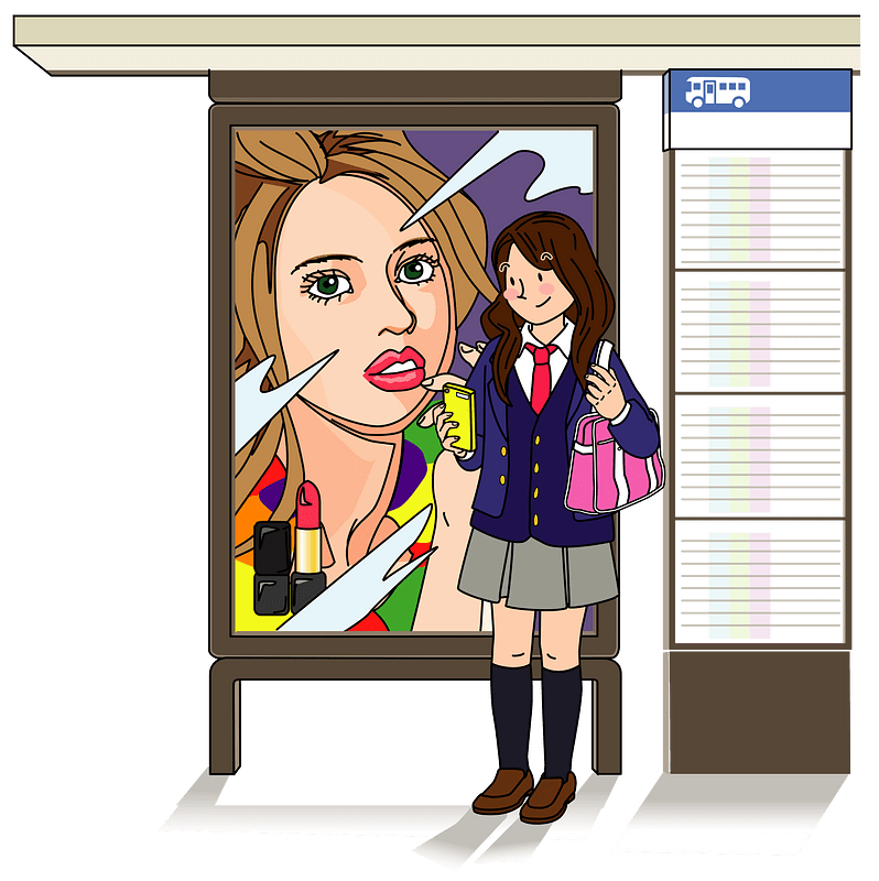 Female Student Bus Stop