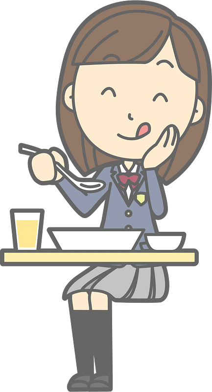 Female Student Eating