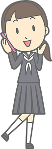Female Student Mobile Phone