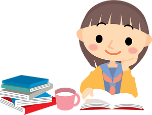 Female Student Reading Book