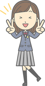 Female Student V Sign