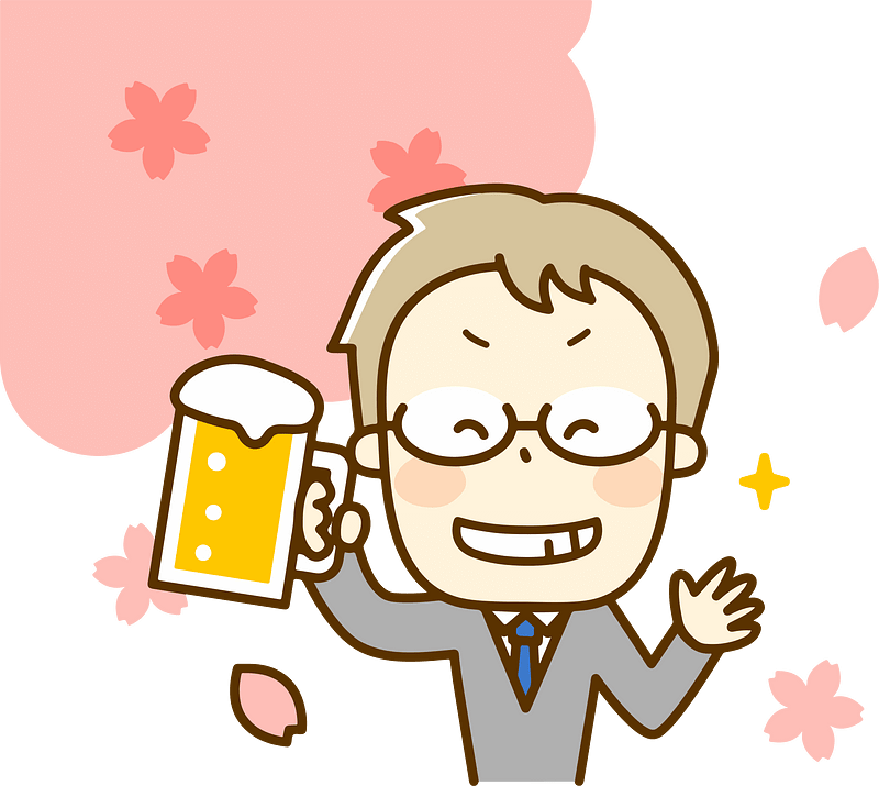 Businessman Hanami Cherry Blossoms