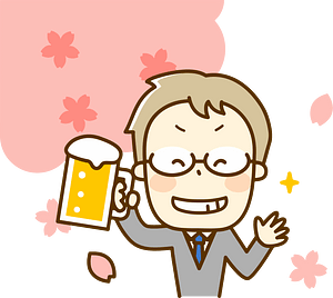 Businessman Hanami Cherry Blossoms