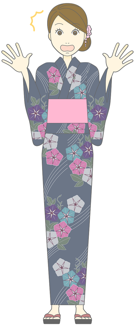 Woman Girl Yukata Surprised