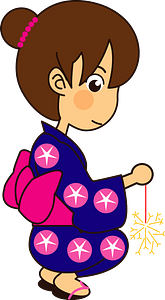 Woman Yukata Sparkler