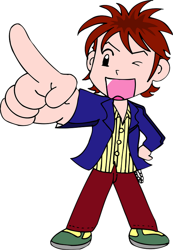 Young Man Pointing Finger