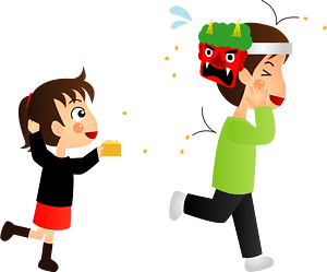 Setsubun Father Daughter