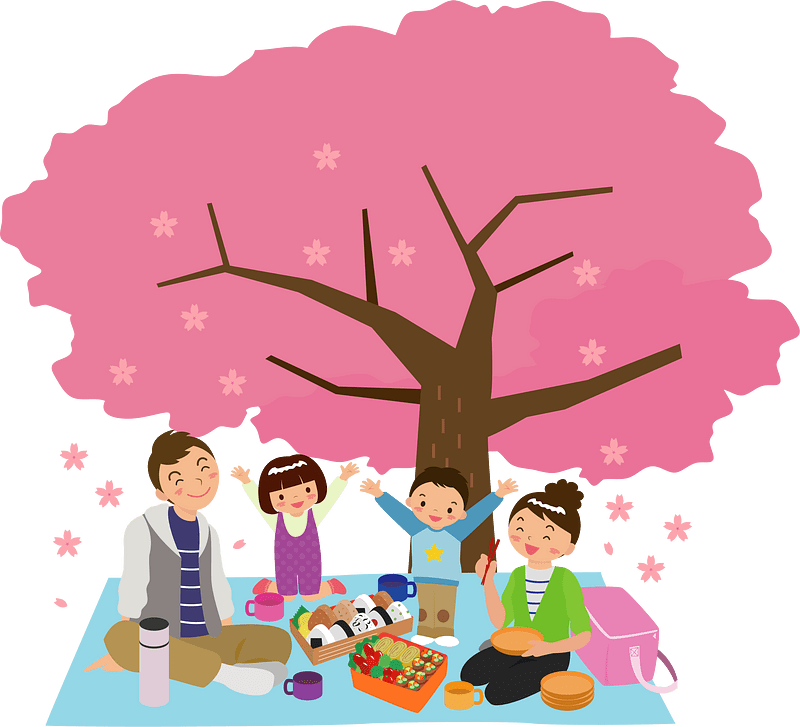 Hanami Cherry Blossoms Family