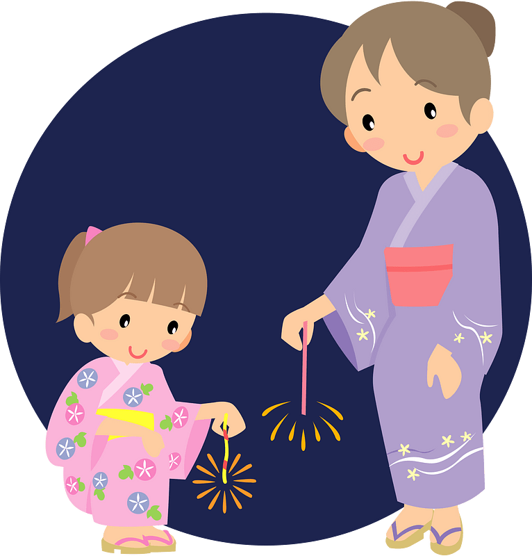 Mother Daughter Sparkler Yukata
