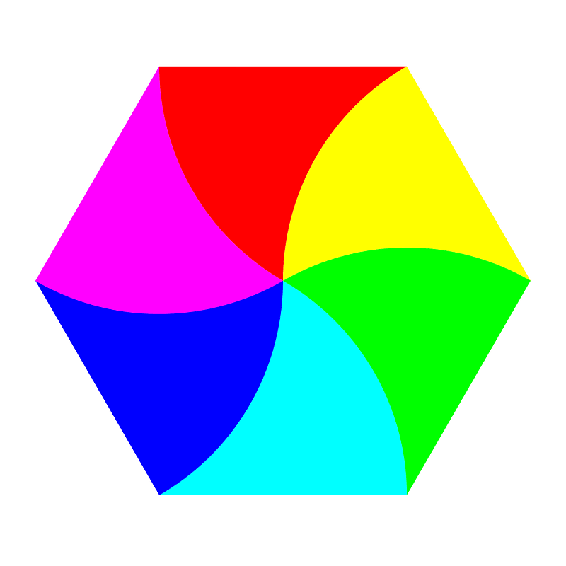 Swirly Hexagon 6 Color