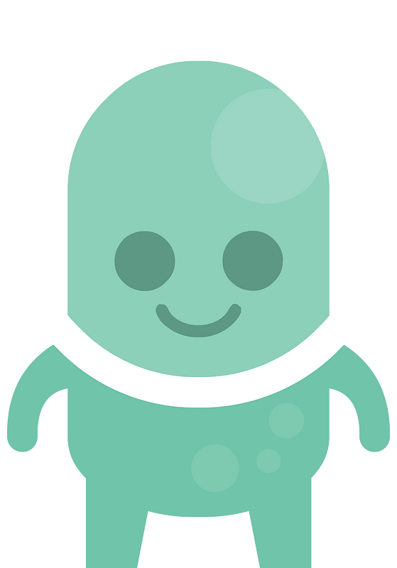 Green alien happy