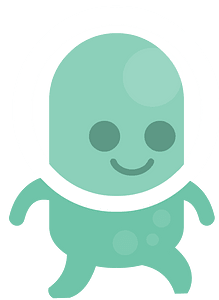 Green alien smiling