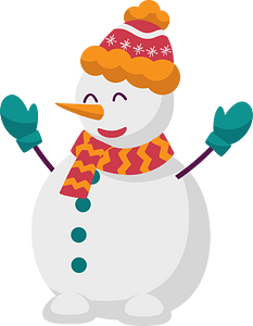 Cute snowman smiling